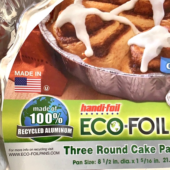 HandiFoil Eco Foil 3 Round Cake Pans & Lids NEW Reusable Baking Dishes - Picture 5 of 5
